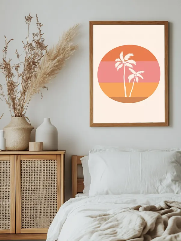 Постер «Природа - Две пальмы» на стене в офисе