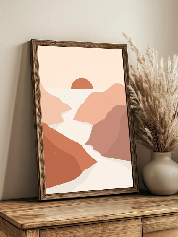 Постер «Природа - Нежное заходящее солнце» на стене в офисе