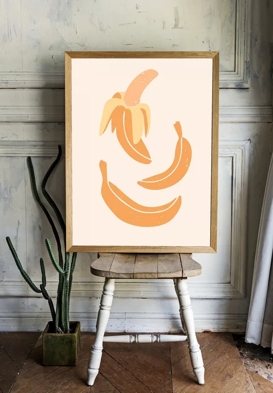 Постер «Овощи и фрукты - Банан» на стене в офисе