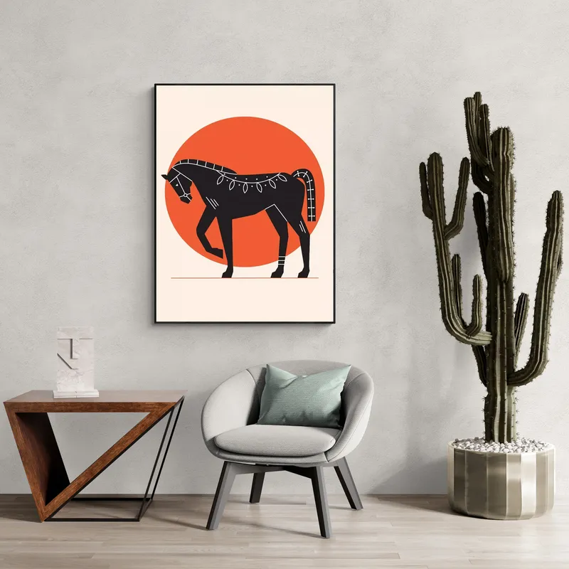 Постер «Скандинавский стиль - Лошадка» на стене в офисе