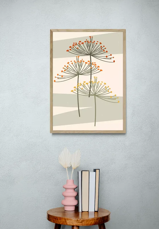 Постер «Цветы и растения - Зонтики укропа» на стене в офисе