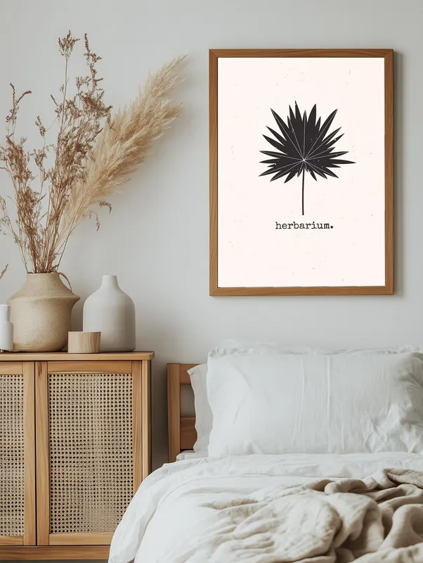 Постер «Цветы и растения - Остролистный гербарий» на стене в офисе