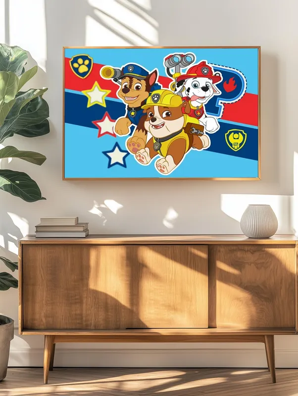 Постер «Щенячий патруль» на стене в офисе
