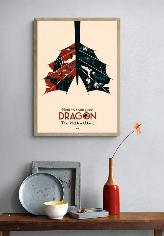 Постер «Как приручить дракона» на стене в офисе