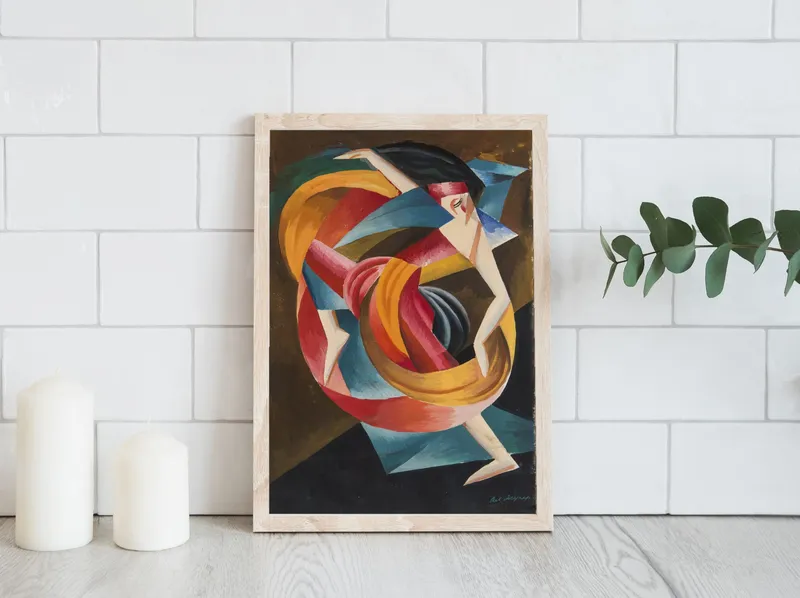 Постер «Геометрия - Яркий танец» на стене в офисе