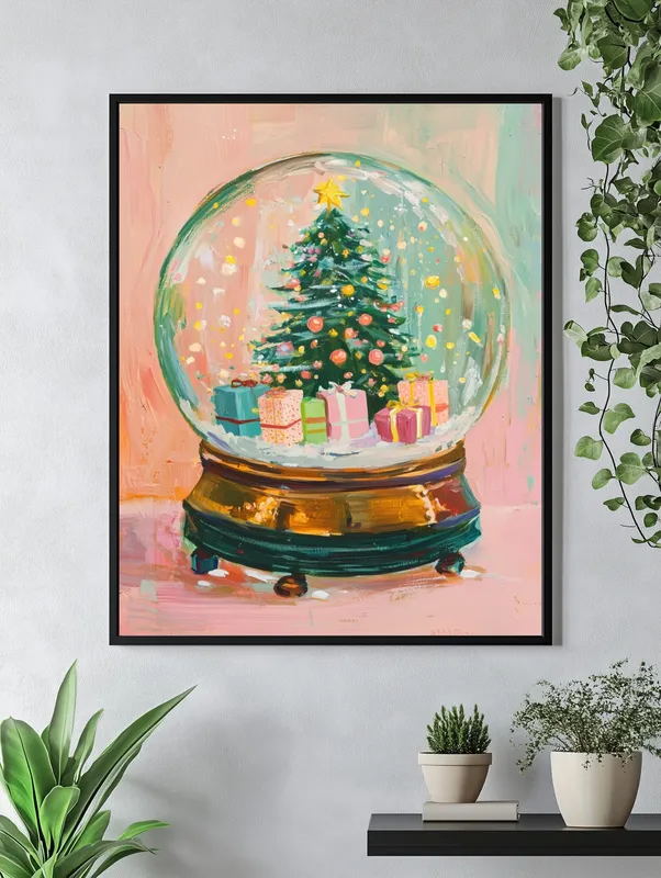 Постер «Рождественский шар с сюрпризом» на стене в офисе