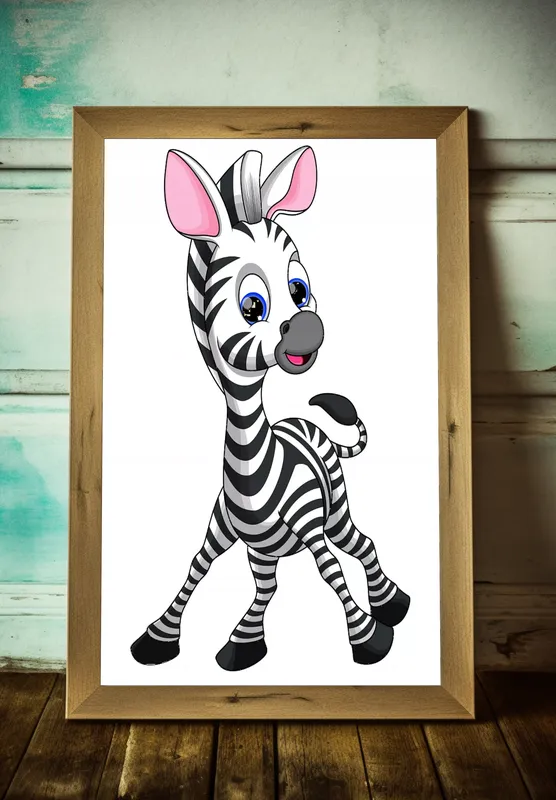 Постер «Маленькая зебра» на стене в офисе