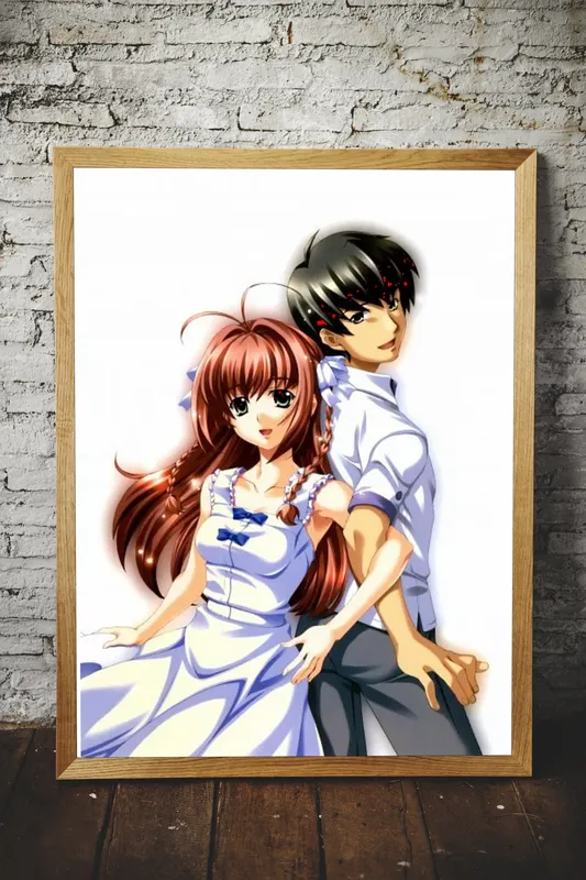 Постер «Беспокойные сердца. Такаюки и Фумио» на стене в офисе