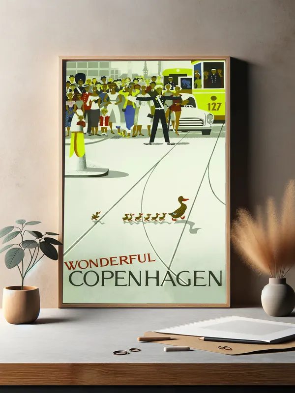 Постер «Прекрасный Копенгаген» на стене в офисе
