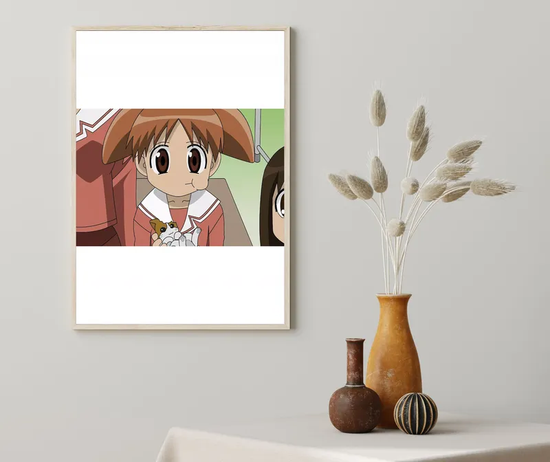 Постер «Адзуманга Дайо. Тиё с печеньем» на стене в офисе