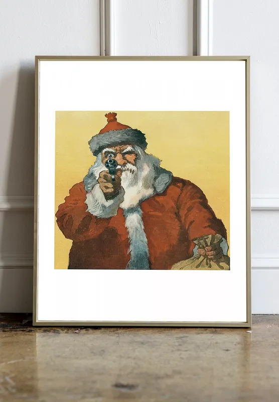 Постер «Злой Санта» на стене в офисе