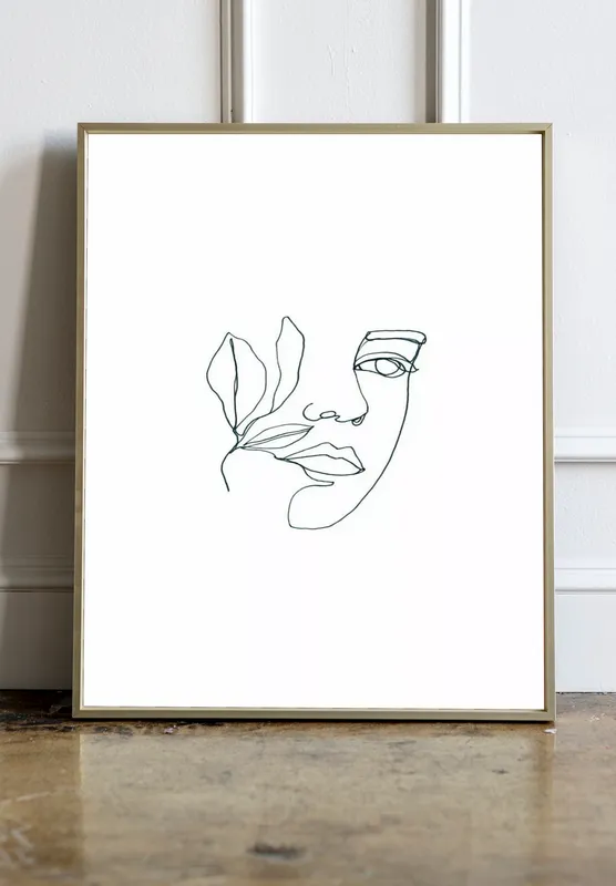 Постер «Черты лица» на стене в офисе