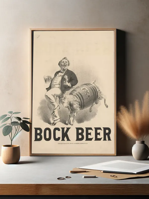 Постер «Рекламный плакат - Пиво Bock Beer» на стене в офисе