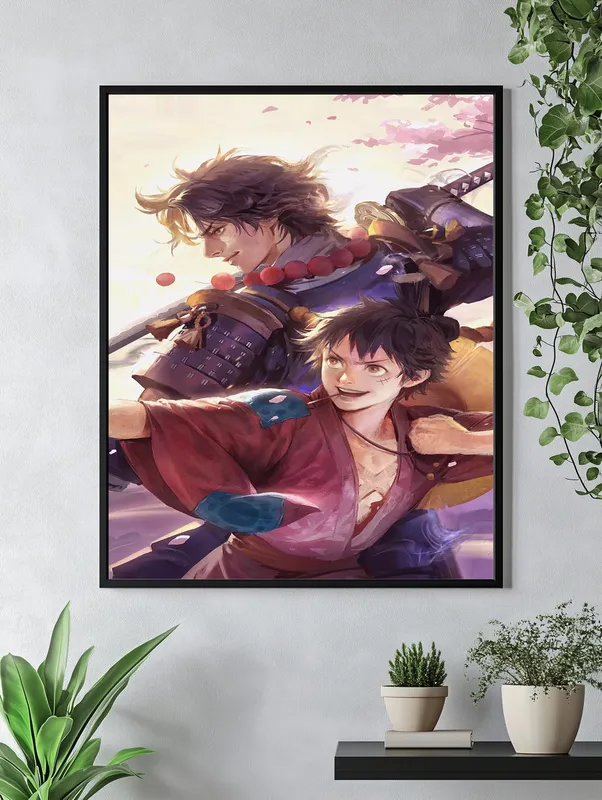 Постер «Ван-Пис. Луффи и Эйс» на стене в офисе
