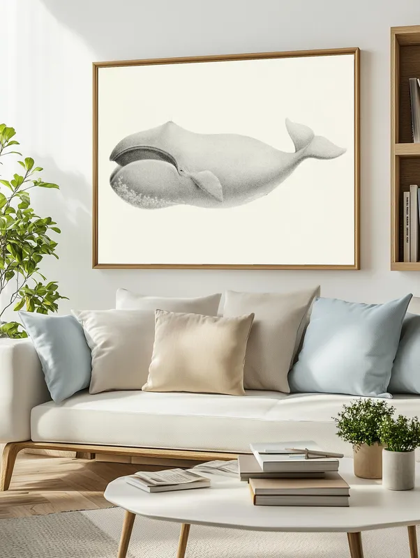 Постер «Южный кит» на стене в офисе