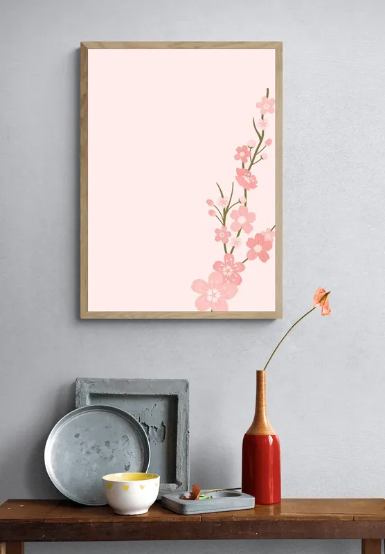 Постер «Весна - Нежная веточка» на стене в офисе