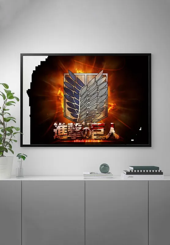 Постер «Атака титанов. Символ» на стене в офисе