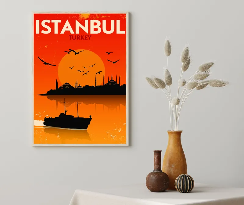 Постер «Стамбул» на стене в офисе
