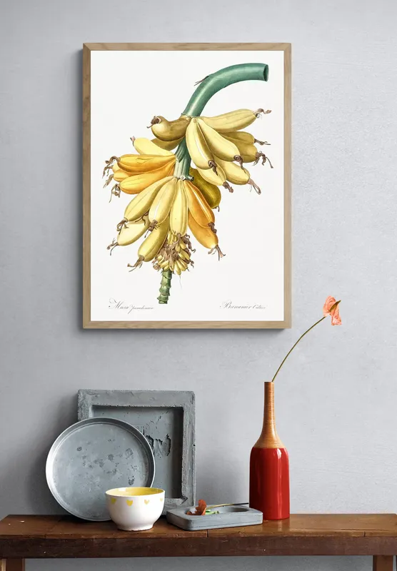 Постер «Фрукты - Банан на ветке» на стене в офисе