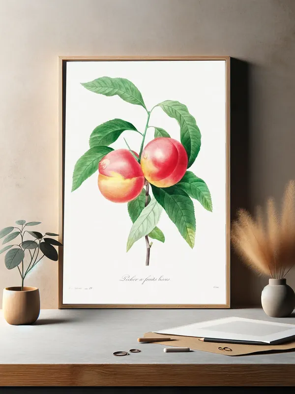 Постер «Фрукты - Сочный персик» на стене в офисе