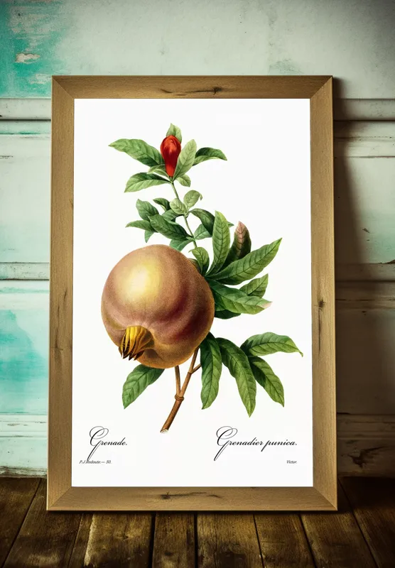Постер «Фрукты - Гранат» на стене в офисе
