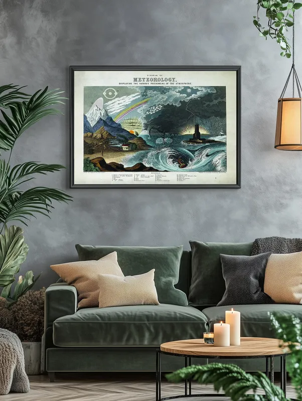 Постер «Явления природы» на стене в офисе