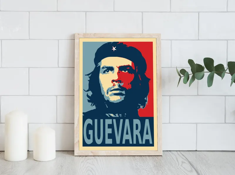 Постер «Постер Че Гевара поп-арт — революционный портрет» на стене в офисе