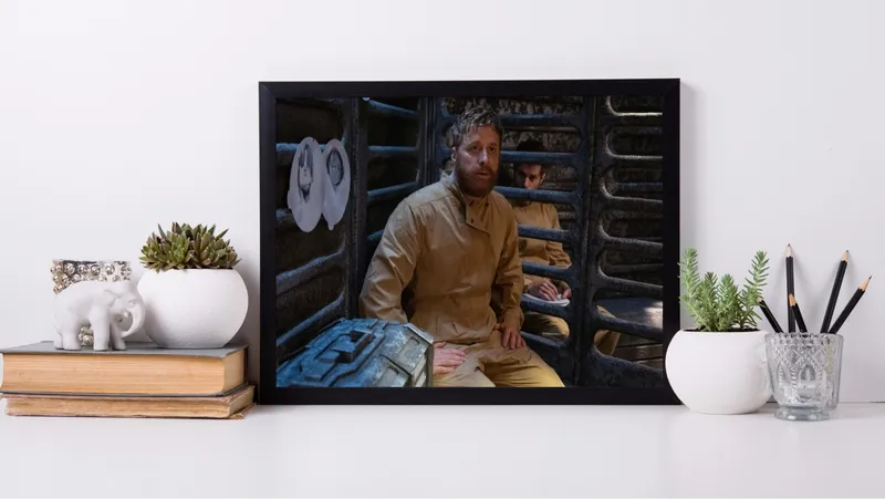 Постер «Постер Засланец из космоса — Гарри в камере лунной базы» на стене в офисе