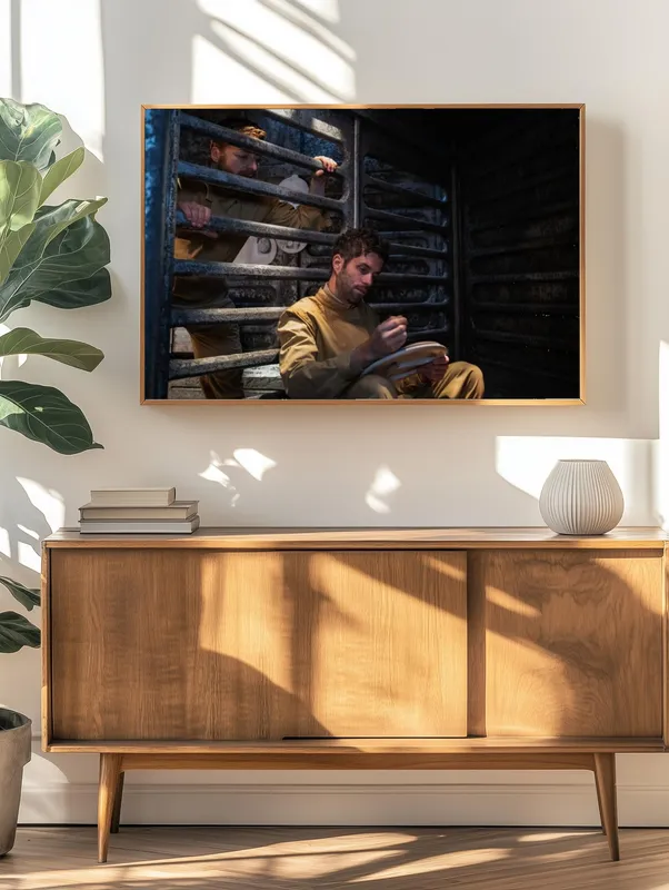 Постер «Постер Засланец из космоса — Заключённые инопланетной тюрьмы» на стене в офисе