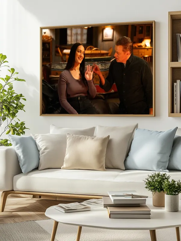 Постер «Постер Засланец из космоса — Аста и Гарри дома» на стене в офисе