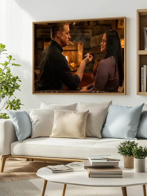 Постер «Постер Засланец из космоса — Гарри и Аста у камина» на стене в офисе