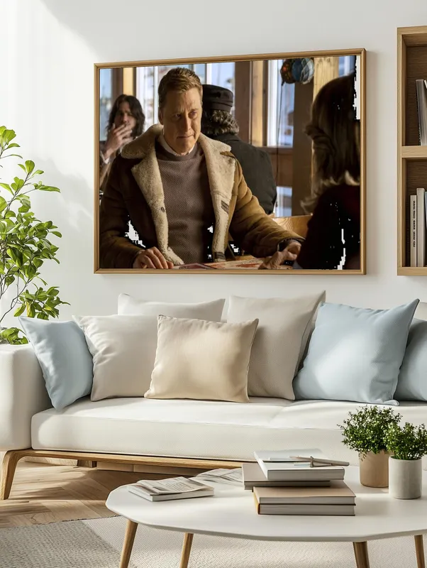 Постер «Постер Засланец из космоса — Гарри в дублёнке в закусочной» на стене в офисе