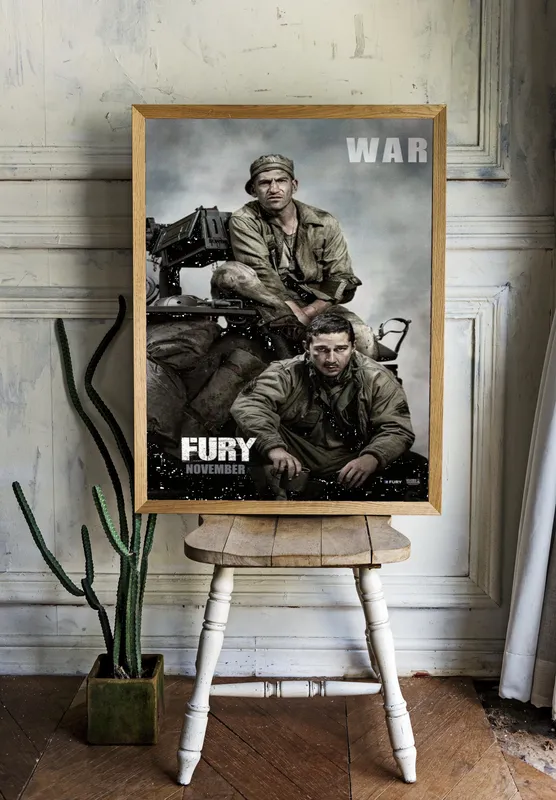 Постер «Постер Ярость — Бернтал и ЛаБаф, персонажный плакат Война» на стене в офисе
