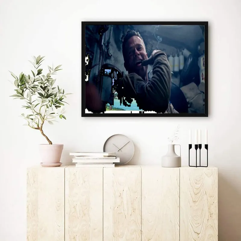 Постер «Постер Ярость — Кольер внутри танка, момент покоя» на стене в офисе