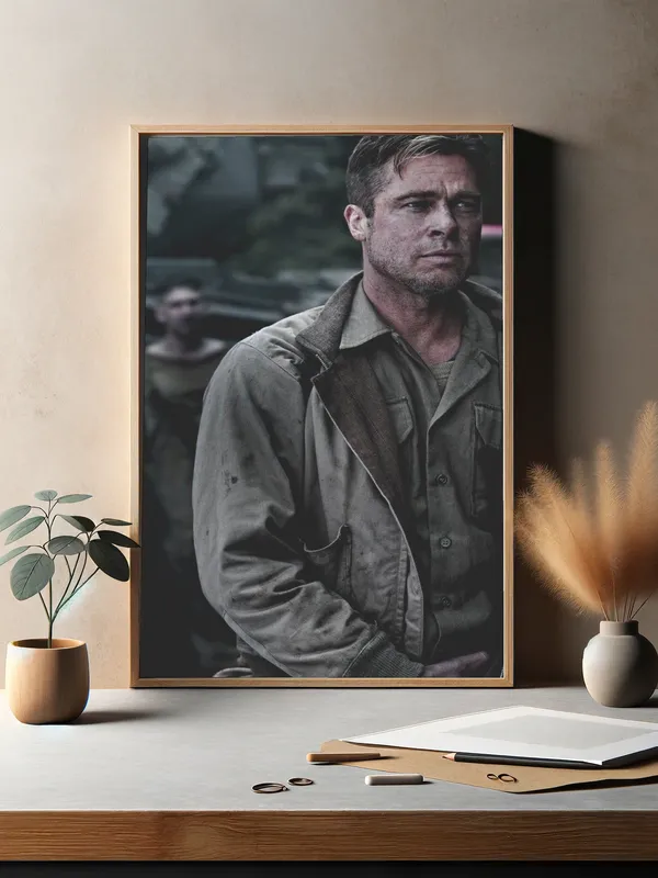 Постер «Постер Ярость — тёмный портрет сержанта Кольера» на стене в офисе