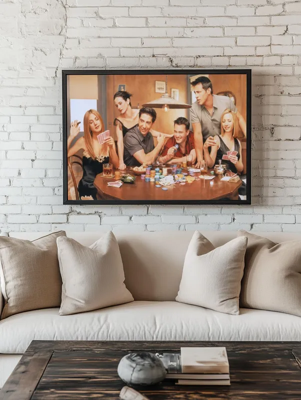 Постер «Постер Друзья — вечер покера» на стене в офисе
