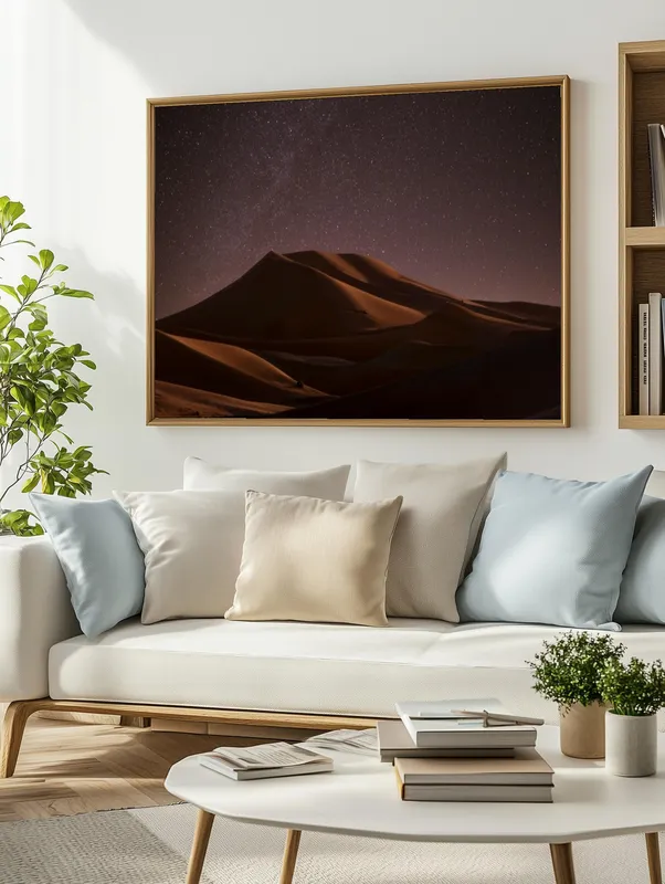 Постер «Постер Песчаные дюны Атакамы — ночной пейзаж Чили» на стене в офисе
