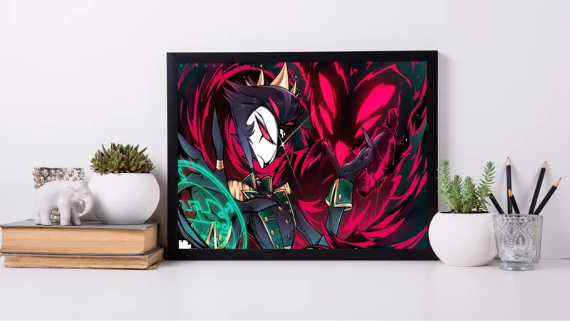 Постер «Постер Адский Босс — Столас в боевой форме» на стене в офисе