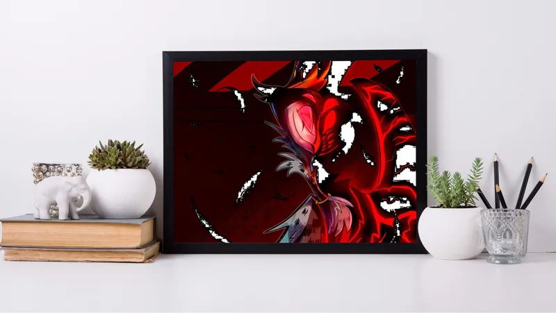 Постер «Постер Адский Босс — Столас тёмная форма» на стене в офисе