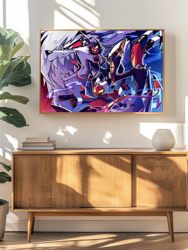 Постер «Постер Адский Босс — Блитцо в бою» на стене в офисе