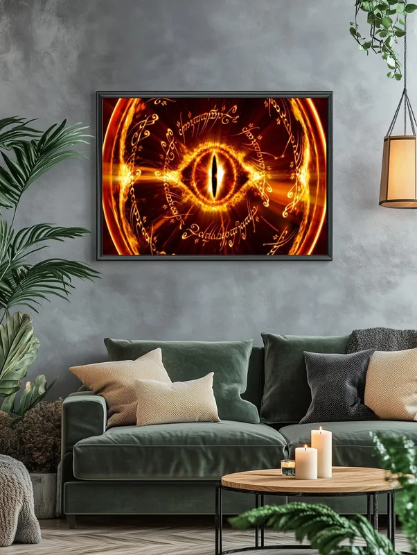 Постер «Постер Властелин колец — Око Саурона и Кольцо Всевластья» на стене в офисе