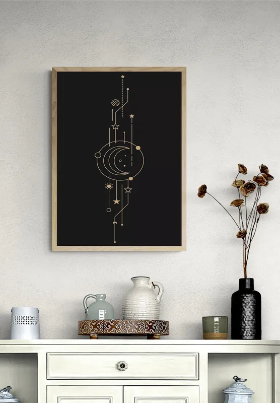 Постер «Планеты - Мистический полумесяц» на стене в офисе