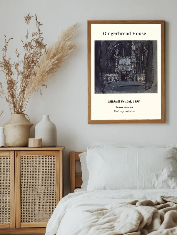 Постер «Михаил Врубель - Пряничный домик» на стене в офисе