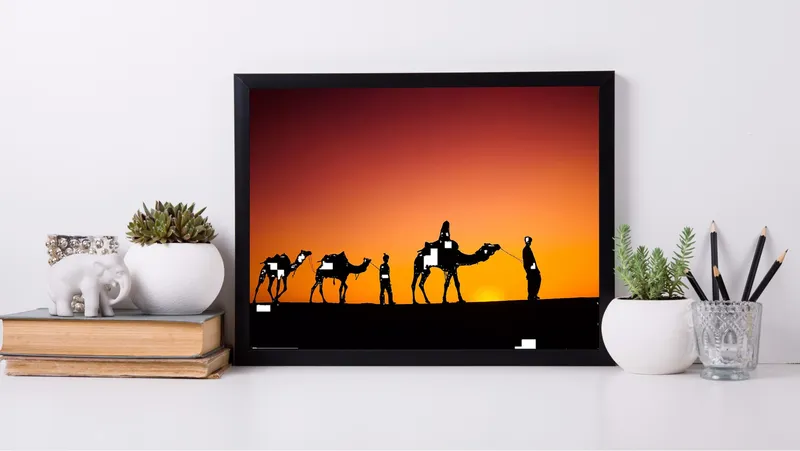 Постер «На закате» на стене в офисе