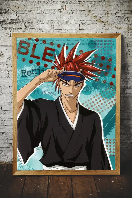 Постер «Блич. Рендзи на голубом фоне» на стене в офисе