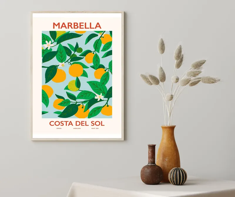 Постер «Марбелья - Коста-дель-Соль» на стене в офисе
