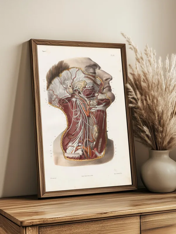 Постер «Анатомия - Строение нервных окончаний человека» на стене в офисе