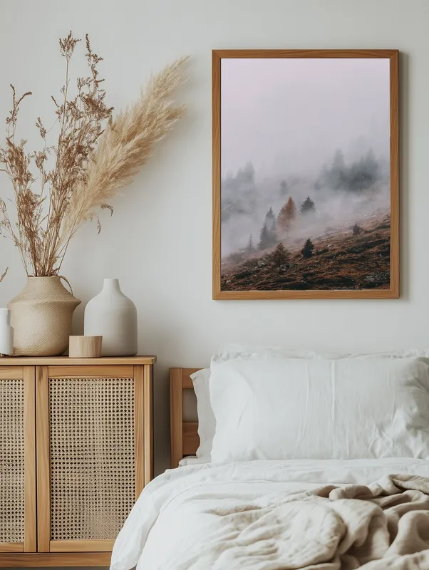 Постер «Оранжевый склон» на стене в офисе