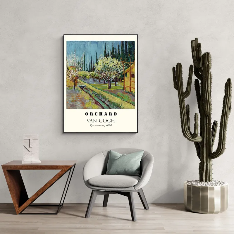 Постер «Ван Гог - Фруктовый сад» на стене в офисе