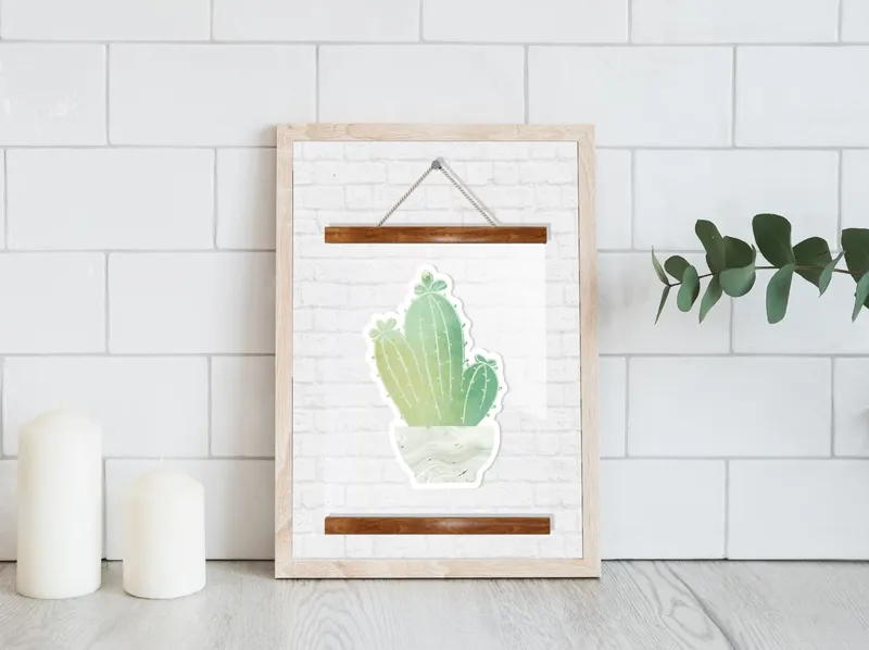 Постер «Прозрачный постер - Красивый лист папоротника» на стене в офисе